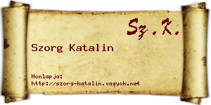 Szorg Katalin névjegykártya