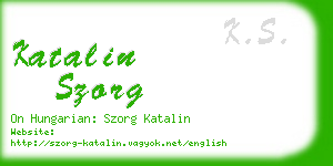 katalin szorg business card